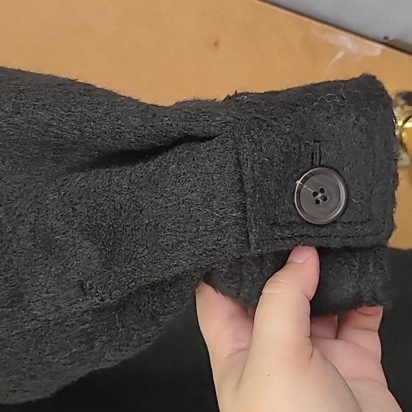 Old Navy Black Wool Blend Button Down Jacket - Picture 4 of 11